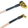 0.5 feet RG316 RP-SMA Female Angle to SSMB Male Angle RF Pigtail Coaxial Cable view 1