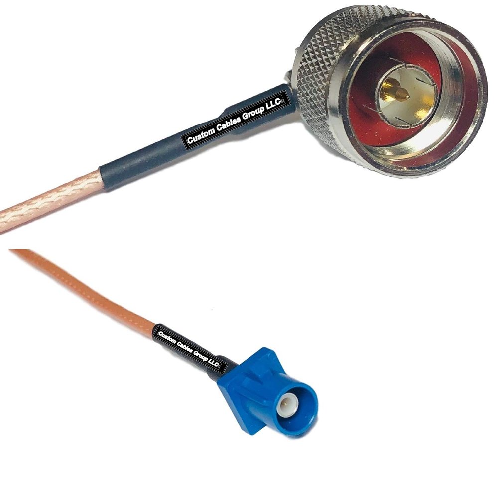 0.5 feet RG316 N Male Angle to Fakra C Male RF Pigtail Coaxial Cable