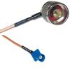 0.5 feet RG316 N Male Angle to Fakra C Male RF Pigtail Coaxial Cable view 1