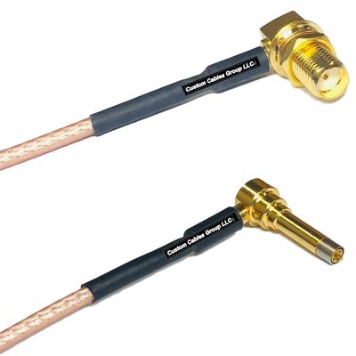 0.5 feet RG316 SMA Female Angle to MS156 Male Angle Long RF Pigtail Coaxial Cable