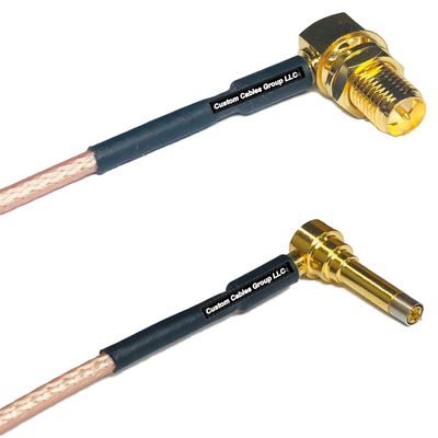 0.5 feet RG316 RP-SMA Female Angle to MS156 Male Angle Long RF Pigtail Coaxial Cable