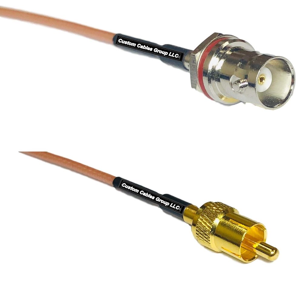 0.5 feet RG316 BNC Female SM Bulkhead to RCA Male RF Pigtail Coaxial Cable
