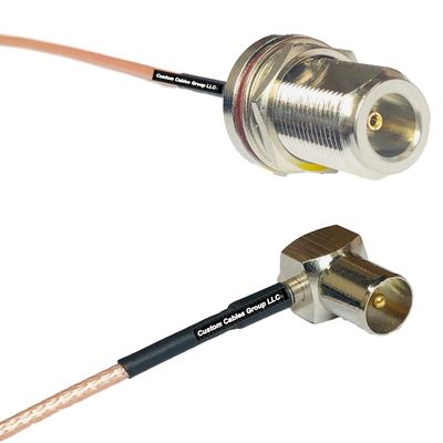 0.5 feet RG316 N Female Bulkhead to DVB Pal Male Angle RF Pigtail Coaxial Cable
