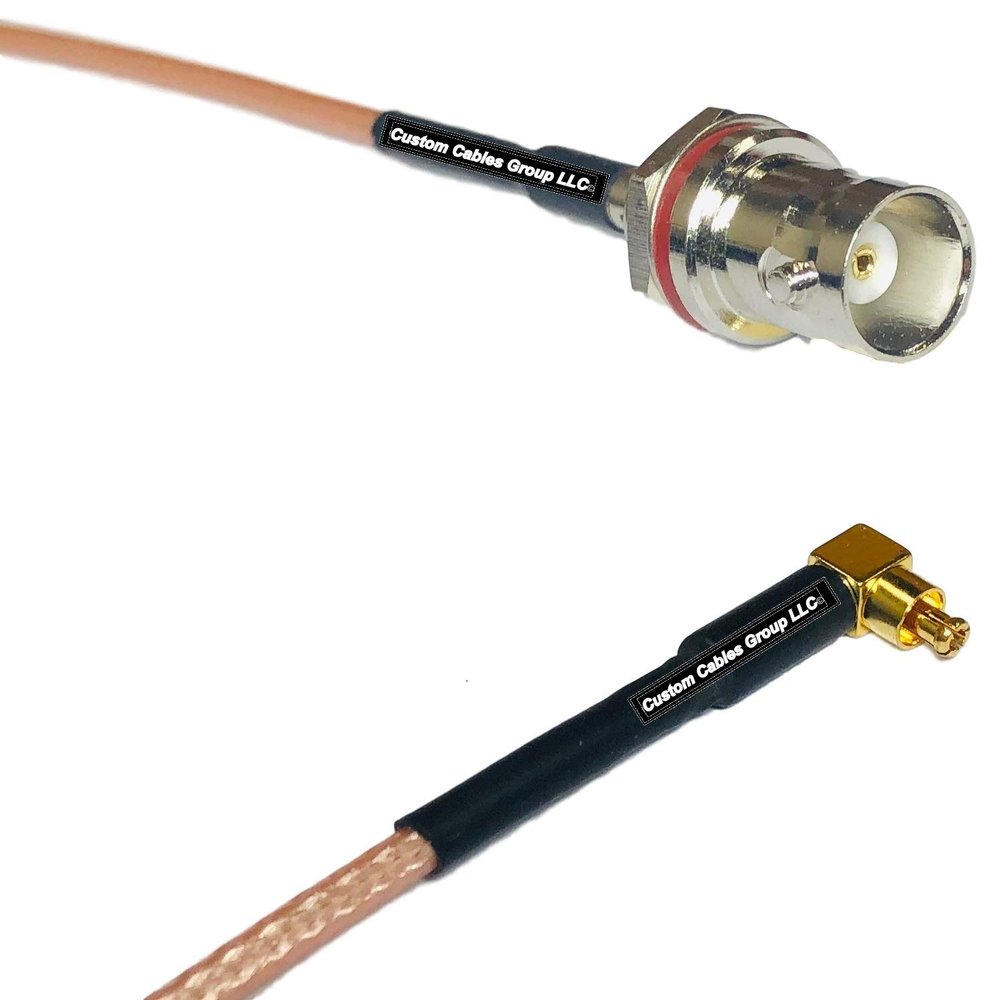 0.5 feet RG316 BNC Female SM Bulkhead to MC Card Male Angle RF Pigtail Coaxial Cable