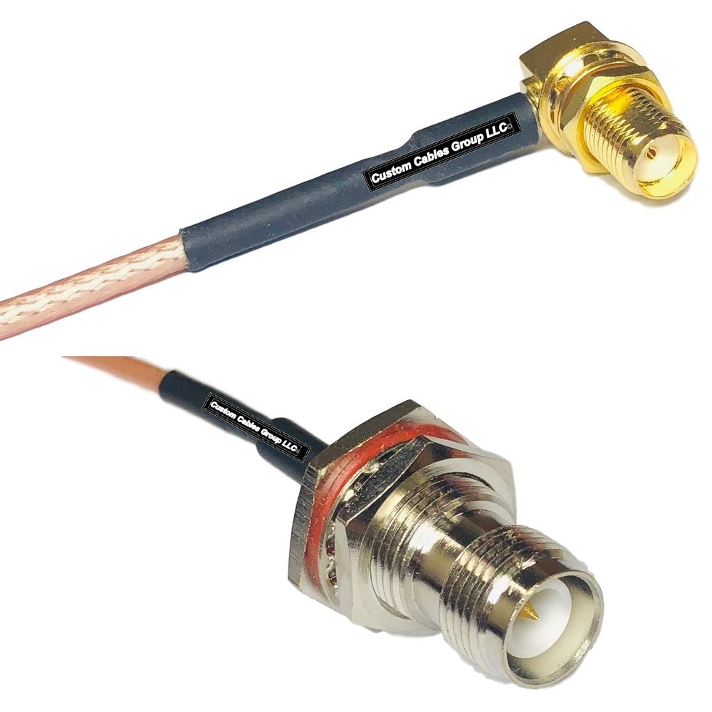 0.5 feet RG316 SMA Female Angle to RP-TNC Female Bulkhead RF Pigtail Coaxial Cable