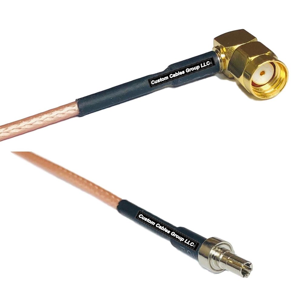 0.5 feet RG316 RP-SMA Male Angle to CRC9 Male RF Pigtail Coaxial Cable