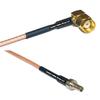 0.5 feet RG316 RP-SMA Male Angle to CRC9 Male RF Pigtail Coaxial Cable view 1