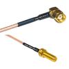 0.5 feet RG316 RP-SMA Male Angle to RP-SMA Female Long RF Pigtail Coaxial Cable view 1