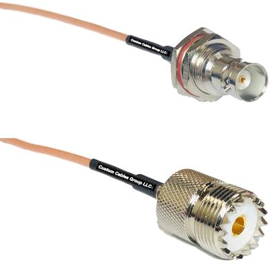 0.5 feet RG316 BNC Female Big Bulkhead to SO239 UHF Female RF Pigtail Coaxial Cable