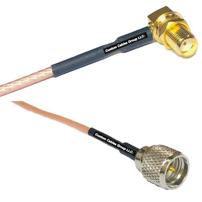 0.5 feet RG316 SMA Female Angle to Mini UHF Male RF Pigtail Coaxial Cable