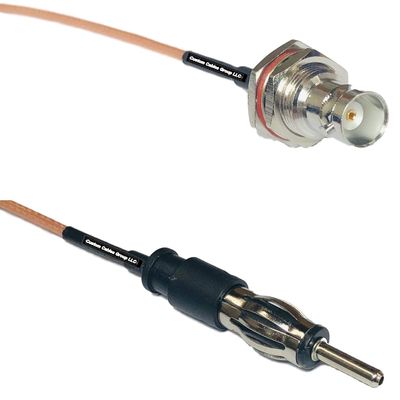 0.5 feet RG316 BNC Female Big Bulkhead to AM/FM Male RF Pigtail Coaxial Cable
