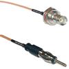 0.5 feet RG316 BNC Female Big Bulkhead to AM/FM Male RF Pigtail Coaxial Cable view 1