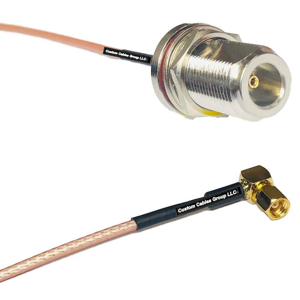 1 feet RG316 N Female Bulkhead to SMC Female Angle RF Pigtail Coaxial Cable