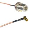 1 feet RG316 N Female Bulkhead to SMC Female Angle RF Pigtail Coaxial Cable view 1