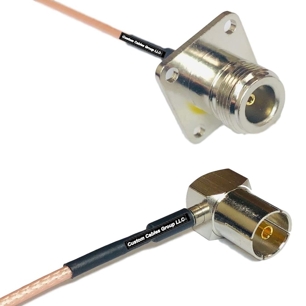 0.5 feet RG316 N Flange Female to DVB Pal Female Angle RF Pigtail Coaxial Cable