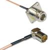 0.5 feet RG316 N Flange Female to DVB Pal Female Angle RF Pigtail Coaxial Cable view 1