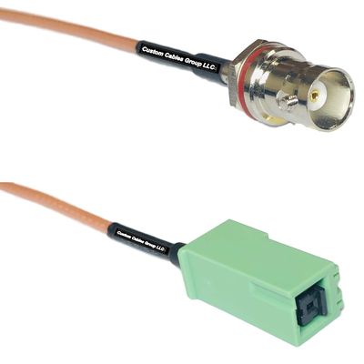 0.5 feet RG316 BNC Female SM Bulkhead to GT5-1S Green RF Pigtail Coaxial Cable
