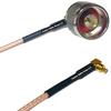 0.5 feet RG316 N Male Angle to MC Card Male Angle RF Pigtail Coaxial Cable view 1