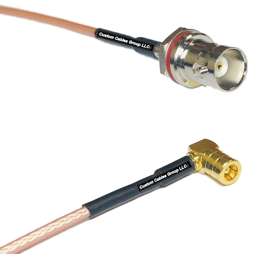 0.5 feet RG316 BNC Female SM Bulkhead to SMB Female Angle RF Pigtail Coaxial Cable