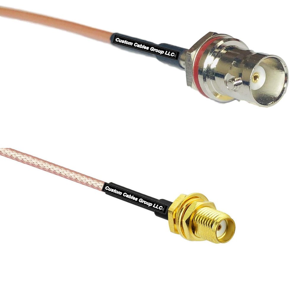 0.5 feet RG316 BNC Female SM Bulkhead to SSMA Female RF Pigtail Coaxial Cable