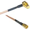 0.5 feet RG316 SMA Female Angle to SMB Female RF Pigtail Coaxial Cable view 1