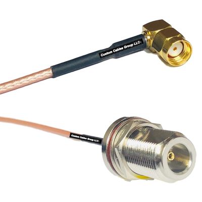 0.5 feet RG316 RP-SMA Male Angle to N Female Bulkhead RF Pigtail Coaxial Cable