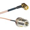 0.5 feet RG316 RP-SMA Male Angle to N Female Bulkhead RF Pigtail Coaxial Cable view 1