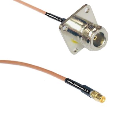 6 feet RG316 N Flange Female to MMCX Female RF Pigtail Coaxial Cable