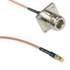 6 feet RG316 N Flange Female to MMCX Female RF Pigtail Coaxial Cable view 1