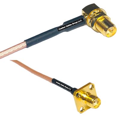 0.5 feet RG316 RP-SMA Female Angle to SMA Female Flange RF Pigtail Coaxial Cable