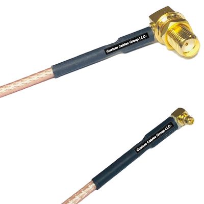 0.5 feet RG316 SMA Female Angle to MMCX Male Angle RF Pigtail Coaxial Cable
