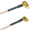 0.5 feet RG316 SMA Female Angle to SMB Female Angle RF Pigtail Coaxial Cable view 1