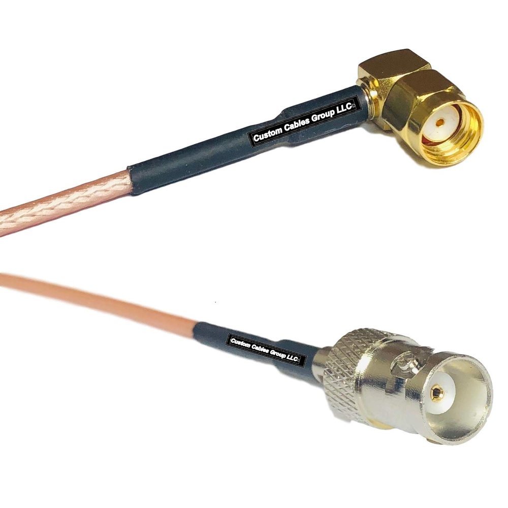 0.5 feet RG316 RP-SMA Male Angle to BNC Female RF Pigtail Coaxial Cable