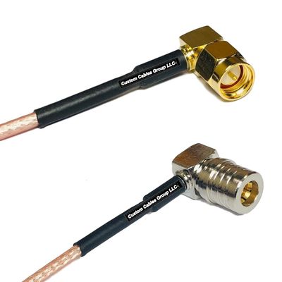 1 feet RG316 SMA Male Angle to QMA Male Angle RF Pigtail Coaxial Cable
