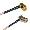 1 feet RG316 SMA Male Angle to QMA Male Angle RF Pigtail Coaxial Cable view 1