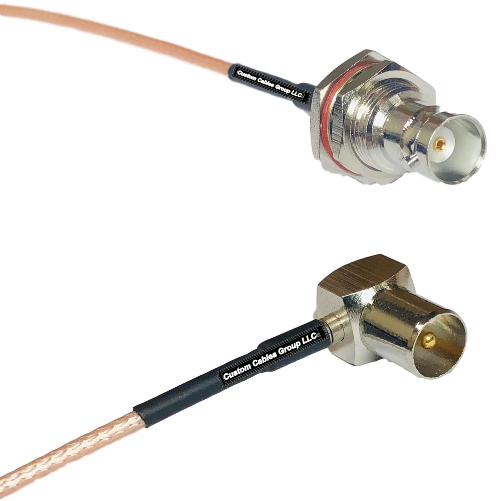0.5 feet RG316 BNC Female Big Bulkhead to DVB Pal Male Angle RF Pigtail Coaxial Cable