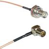0.5 feet RG316 BNC Female Big Bulkhead to DVB Pal Male Angle RF Pigtail Coaxial Cable view 1