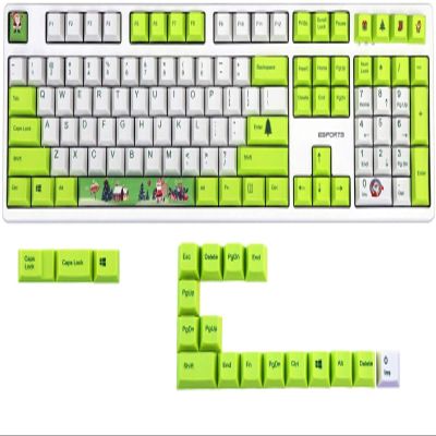 108/127 Keys Christmas OEM Profile Dye Sublimation PBT Keycaps for Cherry RGB MX Mechanical Keyboard Gaming Replace (108 Keys)