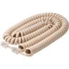 50 Foot Long Handset Curly Cord Ivory Premium Telephone Cable Cord view 1