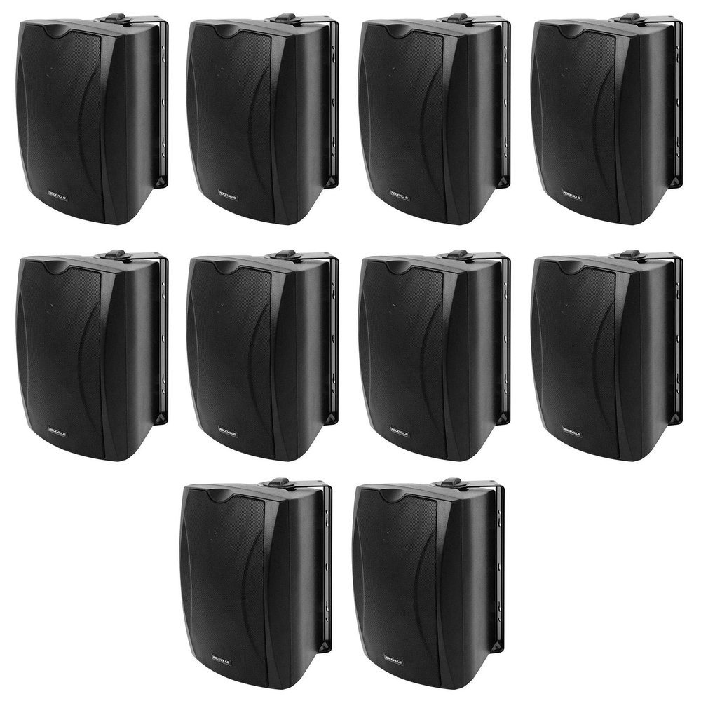 Rockville WET-5B 5.25-in 70V/100V IPX55 Rated Commercial Indoor/Outdoor Wall Mount Speakers, 40W 8-Ohm Power, Polypropylene Woofer, Mylar Tweeter, ABS Cabinet, Aluminum Grill, 10-Piece
