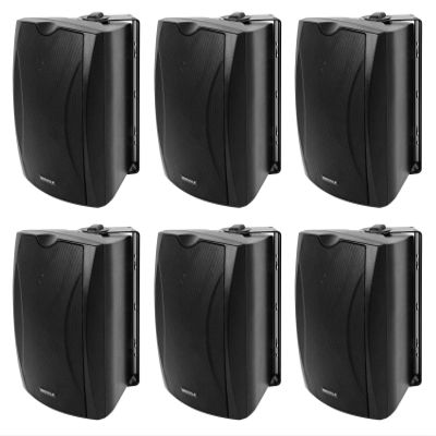 Rockville 6 WET-6B 70V 6.5" IP55 Black Commercial Indoor/Outdoor Wall Speakers
