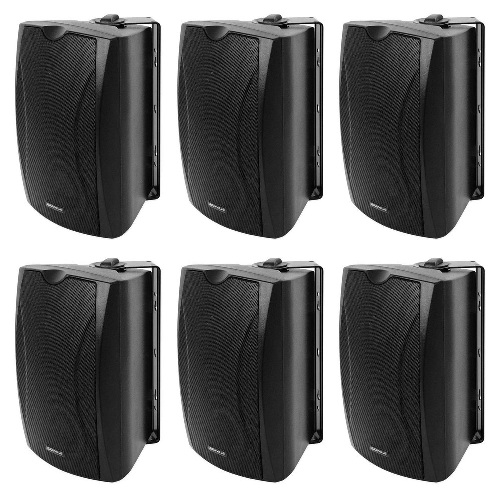 Rockville 6 WET-6B 70V 6.5" IP55 Black Commercial Indoor/Outdoor Wall Speakers