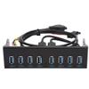 ASHATA Computer Optical Drive Extension Front Panel, USB3.0 19PIN 8 Ports Hub Optical Drive Panel Adapter for PC Computer view 1