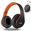 ZIHNIC Bluetooth Headphones Over-Ear, Foldable Wireless and Wired Stereo Headset Micro SD/TF, FM for Cell Phone,PC,Soft Earmuffs &Light Weight for Prolonged Wearing(Black/Orange) view 1