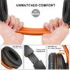 ZIHNIC Bluetooth Headphones Over-Ear, Foldable Wireless and Wired Stereo Headset Micro SD/TF, FM for Cell Phone,PC,Soft Earmuffs &Light Weight for Prolonged Wearing(Black/Orange) view 2