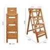 XWZJY 4 Step Mini Step Ladder Folding Solid Wood Step Stool/Staircase Chairs Multipurpose Flower Rack Storage Shelf,Home Garden Tool,Load Bearing 150kg view 2