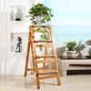 XWZJY 4 Step Mini Step Ladder Folding Solid Wood Step Stool/Staircase Chairs Multipurpose Flower Rack Storage Shelf,Home Garden Tool,Load Bearing 150kg view 3