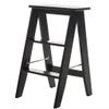 XWZJY Moveable 3 Steps Ladder Thickening Wooden Stairs Chair Folding Step Stool for Living Room/Kitchen/Balcony,Max Load 150kg (Color : Black) view 1