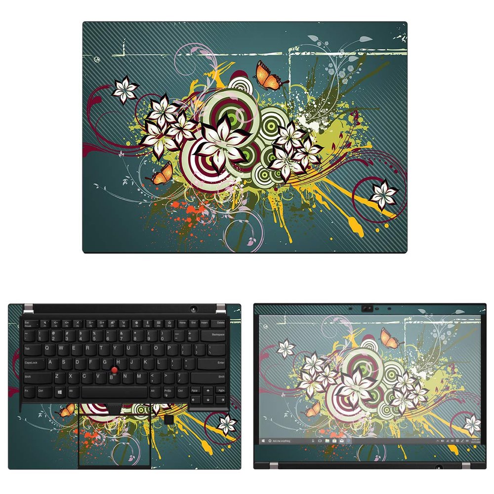 Decalrus - Protective Decal Floral Skin Sticker for Lenovo ThinkPad T490 (14" Screen) case Cover wrap LEthinkpad14_T490-181