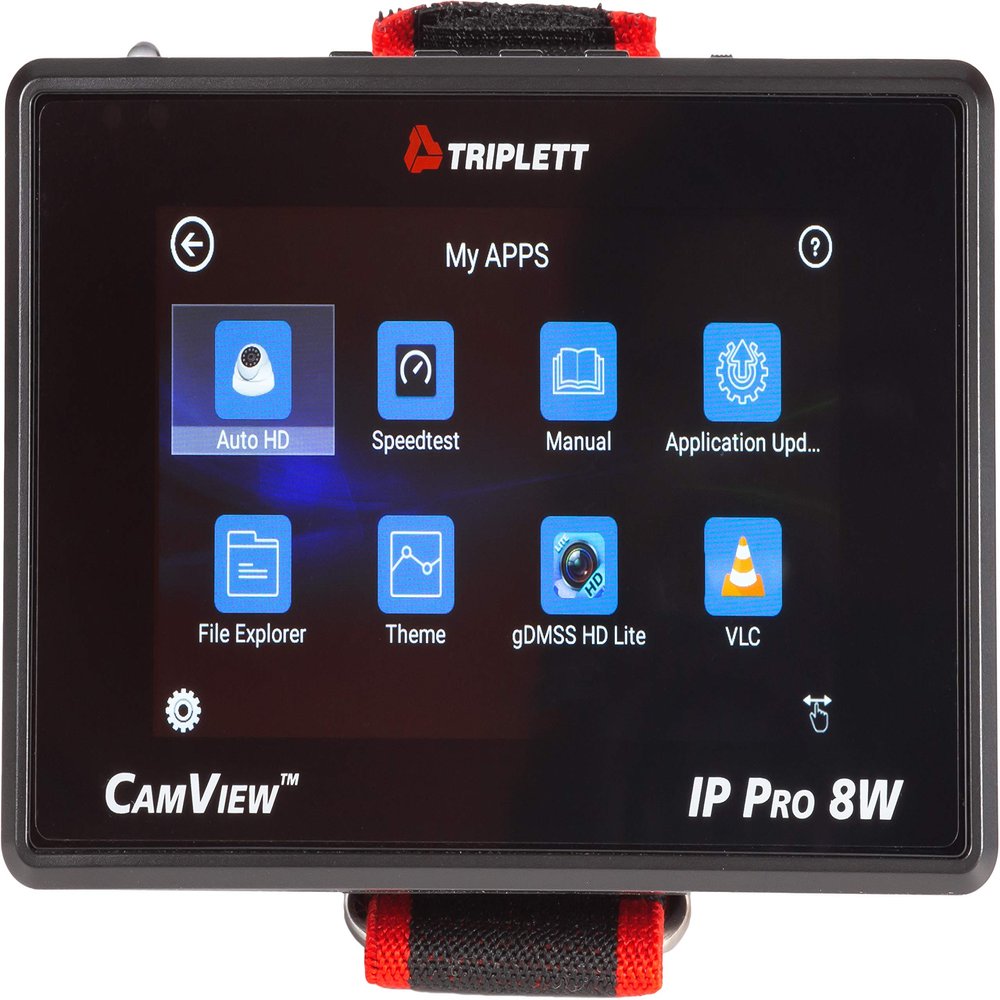 Triplett CamView IP Pro-8W 4-inch IPS Touchscreen NTSC/PAL/HD-CVI 3.0/AHD 3.0/HD-TVI 3.0 Camera Tester with PoE and Network Test (8066)